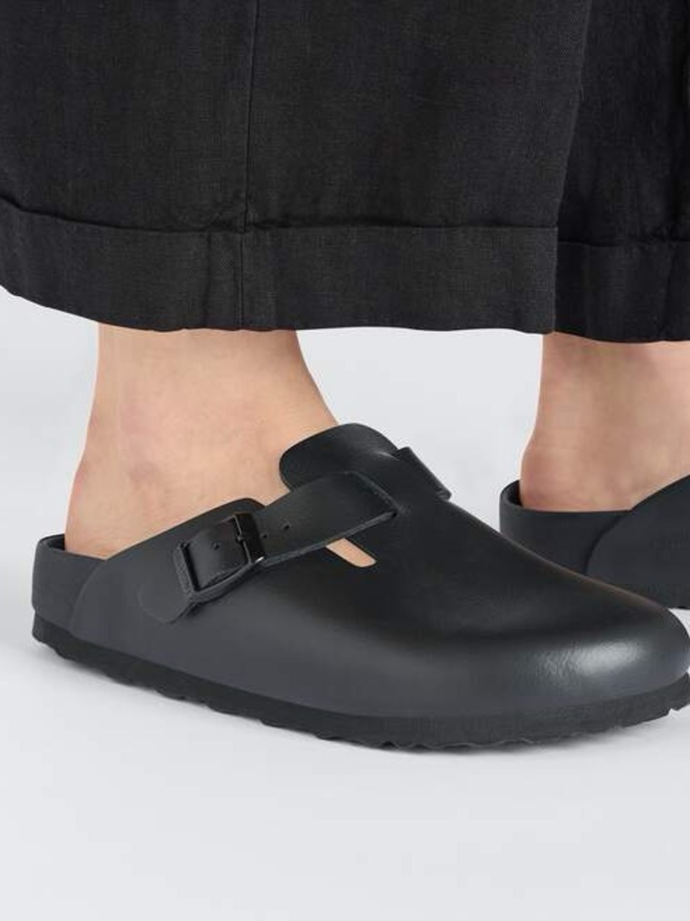 Birkenstock Boston Leather Clog Black Sz 37